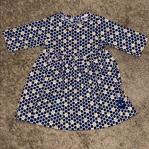 Smiling Button Long Sleeve Dress